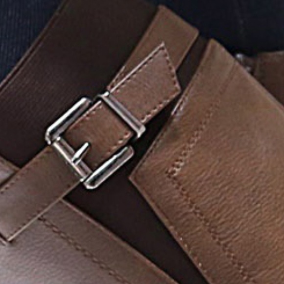 New Brown Buckle Knee High Riding Boots - Picture 5 of 5